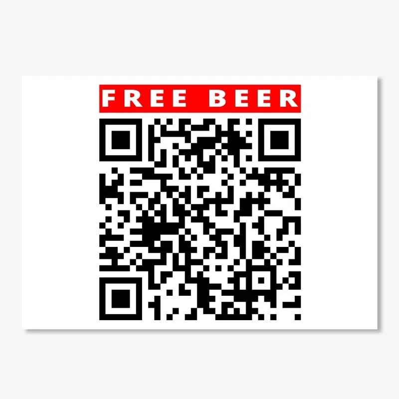 Free Beer Prank Rick roll QR code